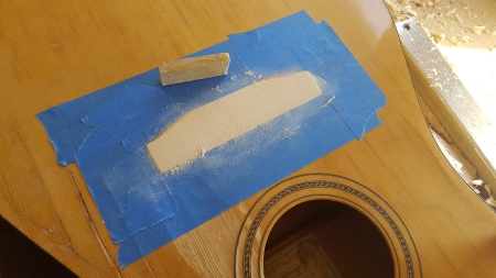 Level bridge patch with sandpaper